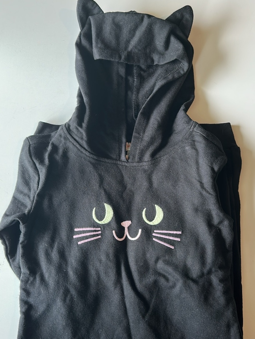 Cat & Jack Black Sleeveless Pet Hoodie with Cute Cat Face